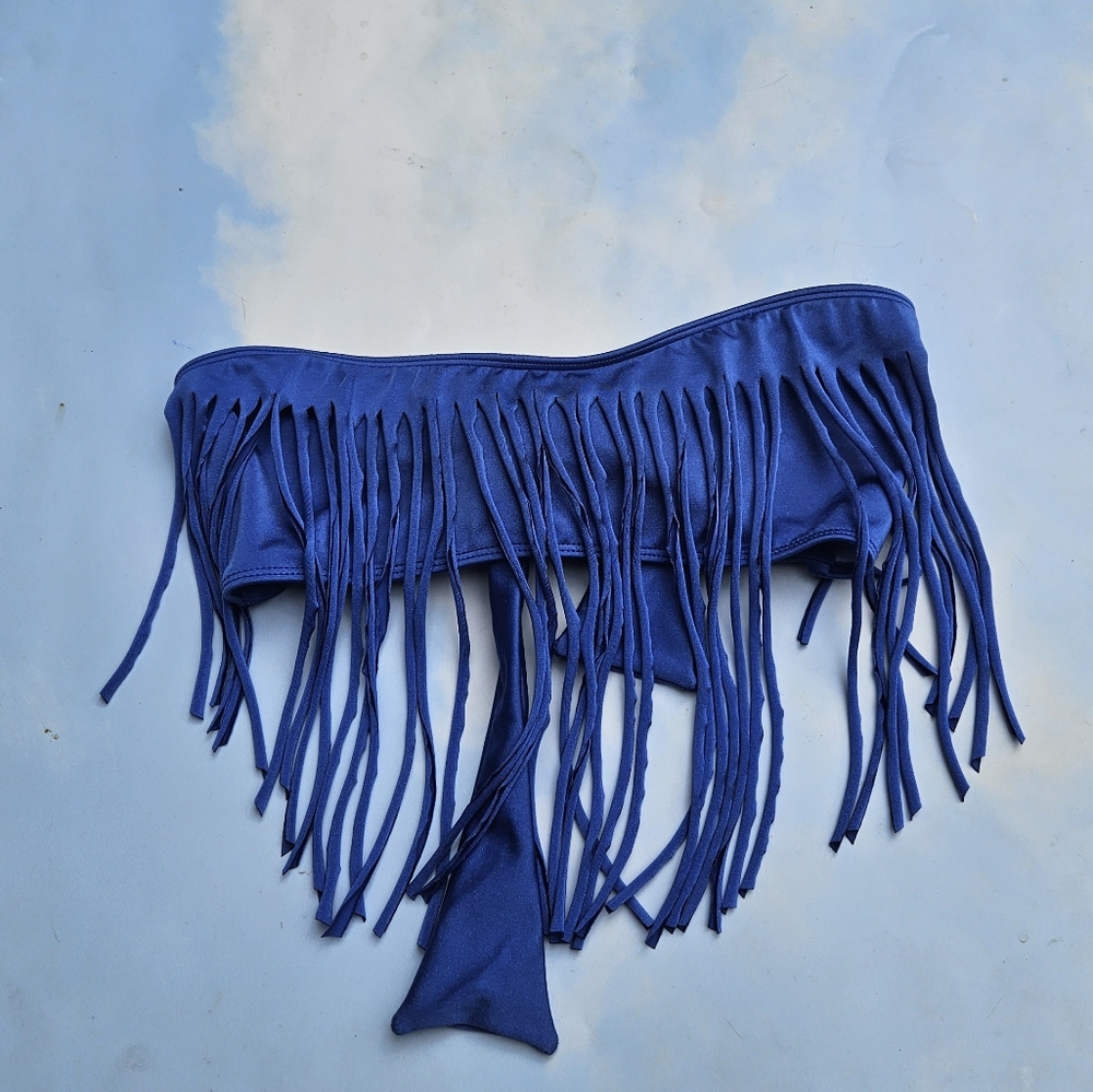 Y2k Blue Bandeau Swim Top Mermaid Top Festuval Bandeau Sexy Tube Top Exotic